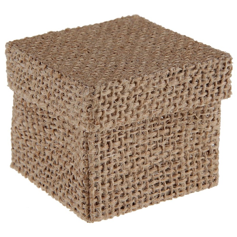 4 jute gift boxes 5cm
