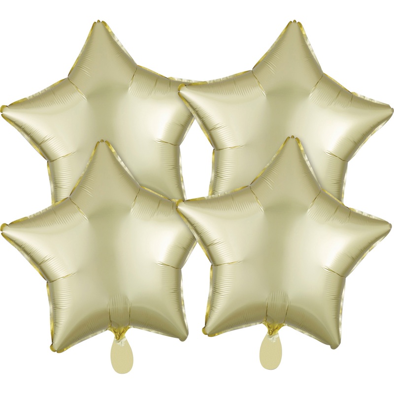 4 satin star balloon champagne 43cm