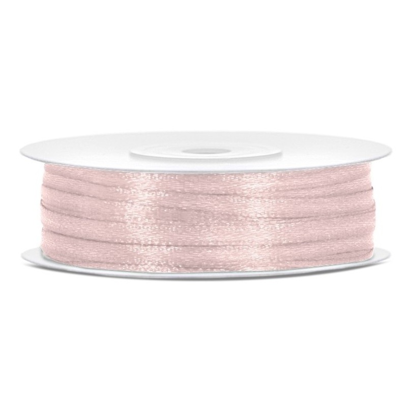 50m satin gift ribbon light salmon 3mm wide