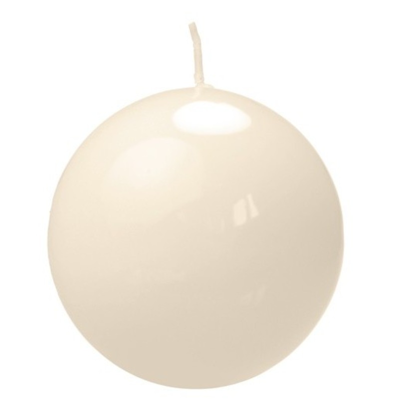 6 lacquer ball candles Torino cream 8cm