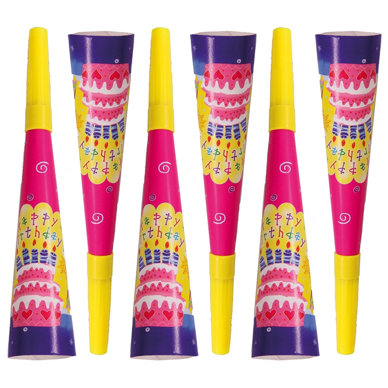 6 Pinkie Birthday party whistles