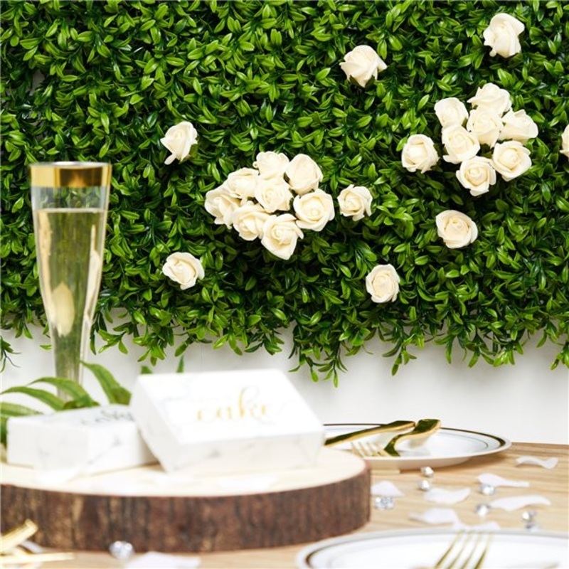 8 decorative roses English Garden champagne 4cm