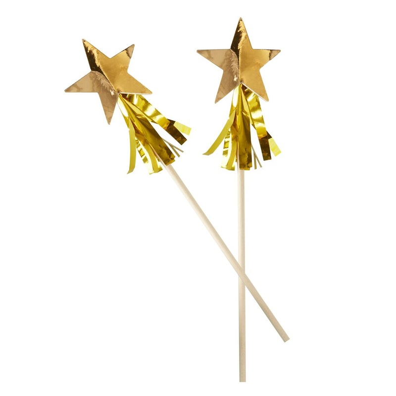 8 golden metallic magic asterisk stir bars