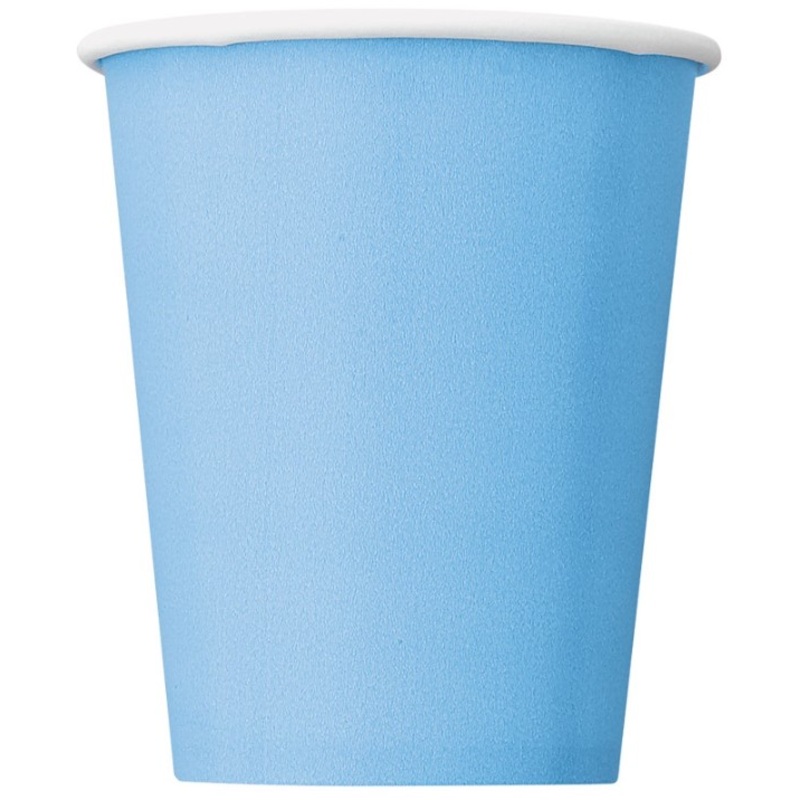 8 paper cups Vera light blue 250ml