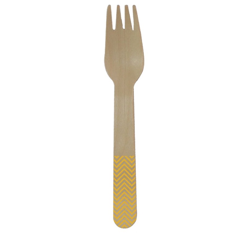 8 wooden forks Paganini yellow