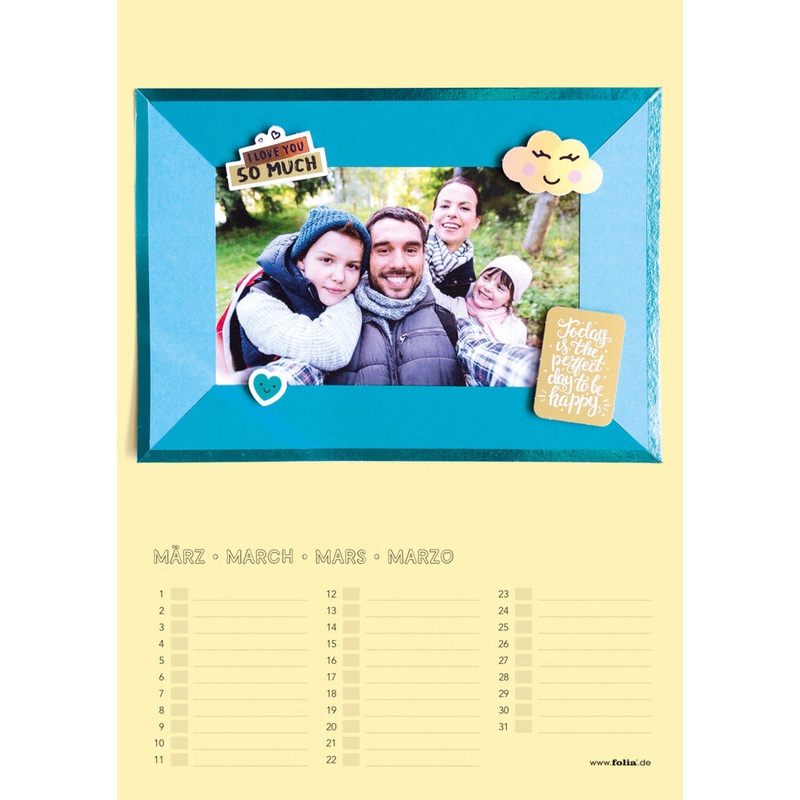 Bastel Dauerkalender 220g/m Druck schwarz Spiralbindung DIN A4