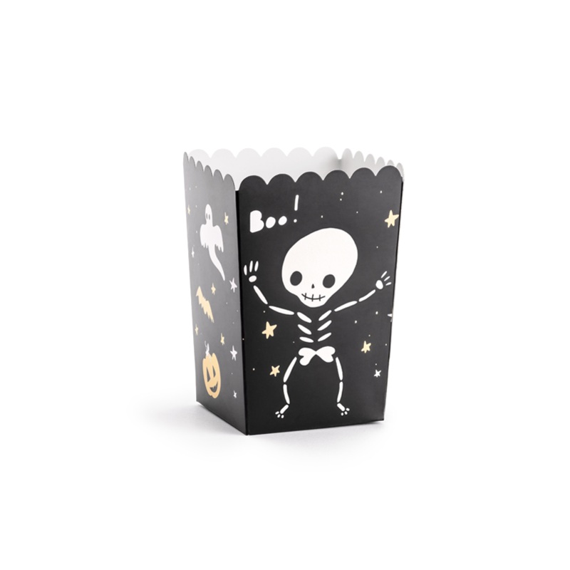 BOO! Popcorn-Schachteln, Mix, 7x7x12,5cm (1 VPE / 6 Stk.)