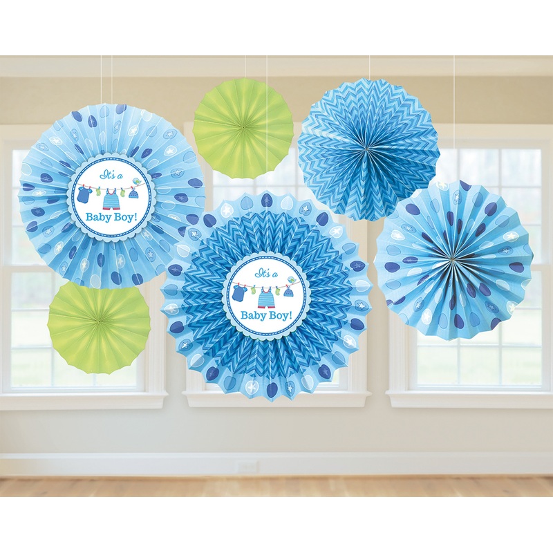 Boy Baby Party paper fan ceiling hanger 21cm / 30cm / 40cm