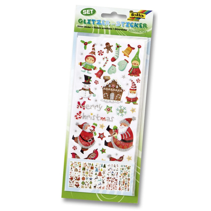 Glitzer Sticker Weihnachten