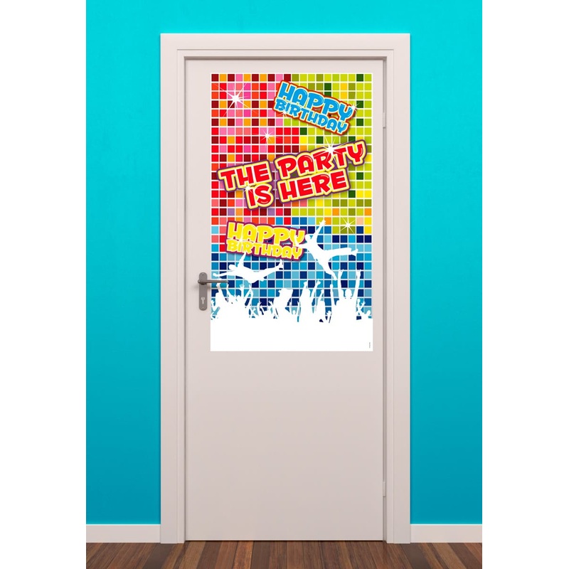 Groovy Happy Birthday door poster