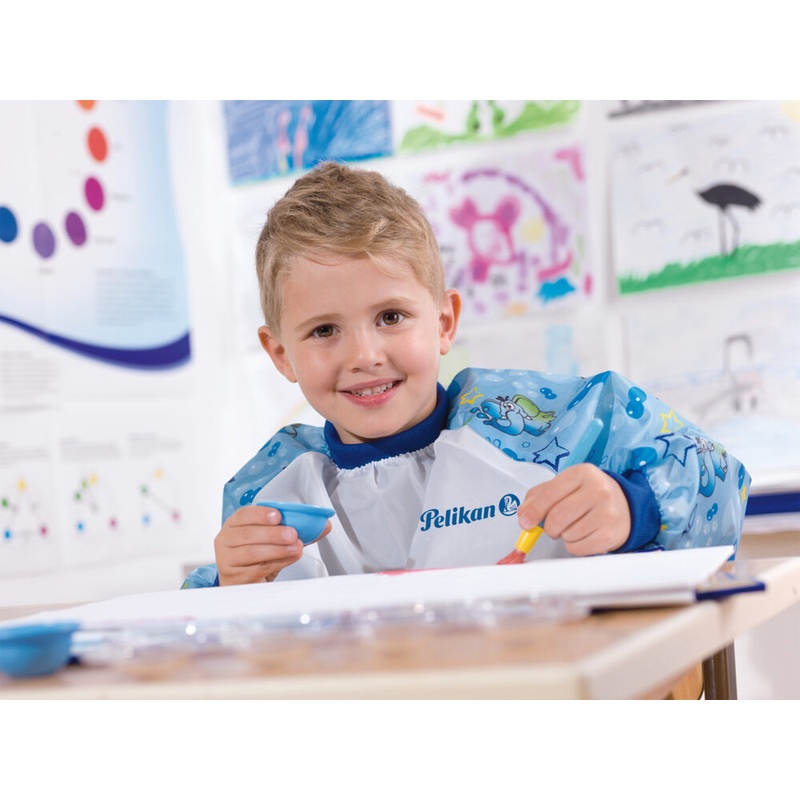 Kindermalschrze Junge mit Klettverschluss blau