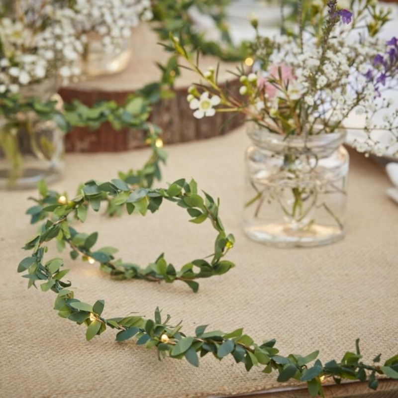Leaves string light chain with LED 2m