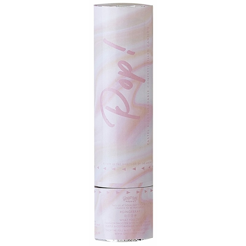 Pink and purple compostable confetti cannon
