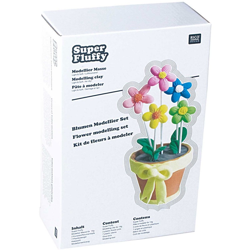 Super Fluffy Plasticine Flower Pot Set