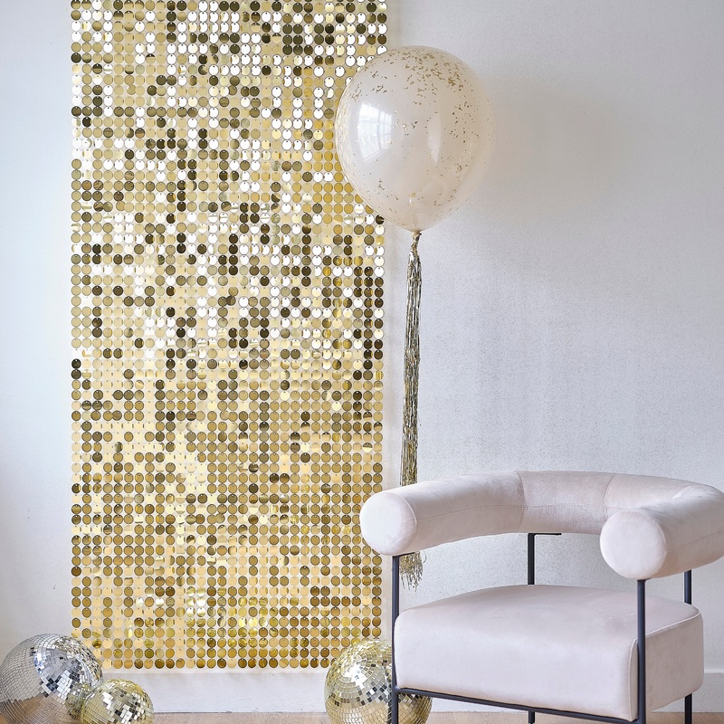12 sequin panels cream-gold elegance