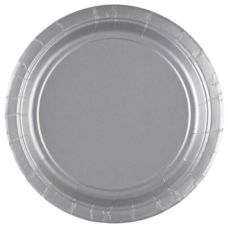 20 paper plates light gray 17cm