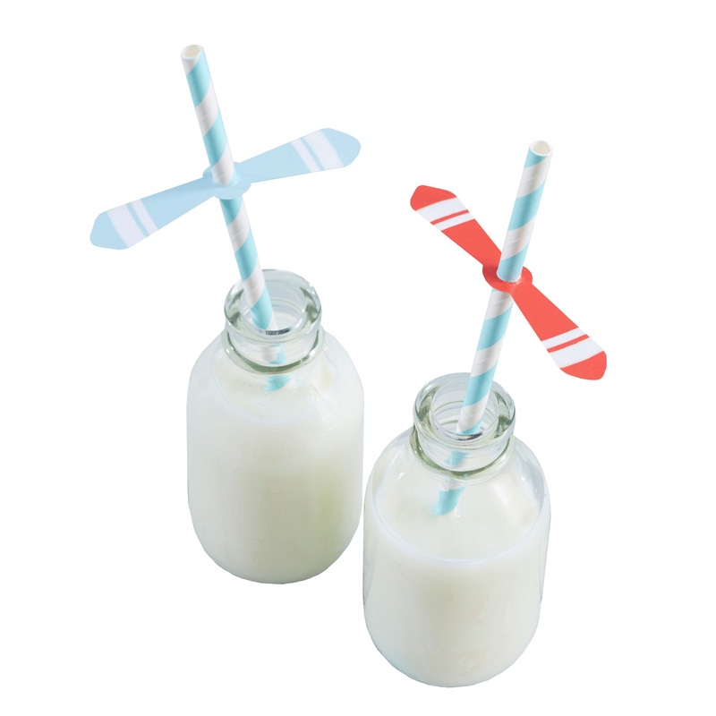 20 party aviator straws 19.5cm