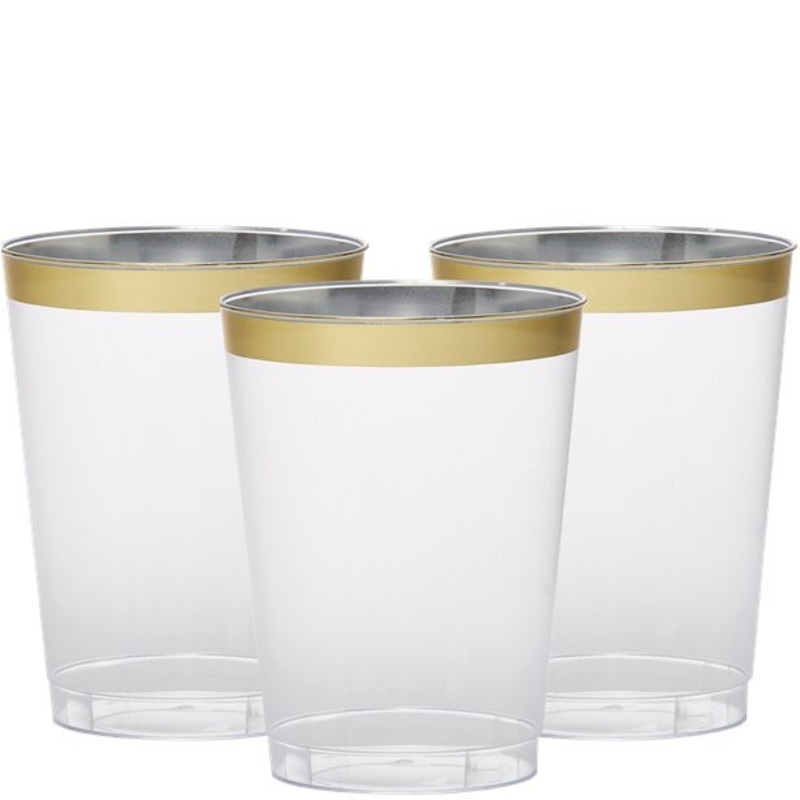 20 premium drinking glasses with gold rim 295ml