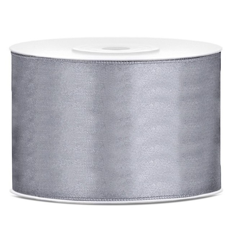 25m satin ribbon gray 50cm wide