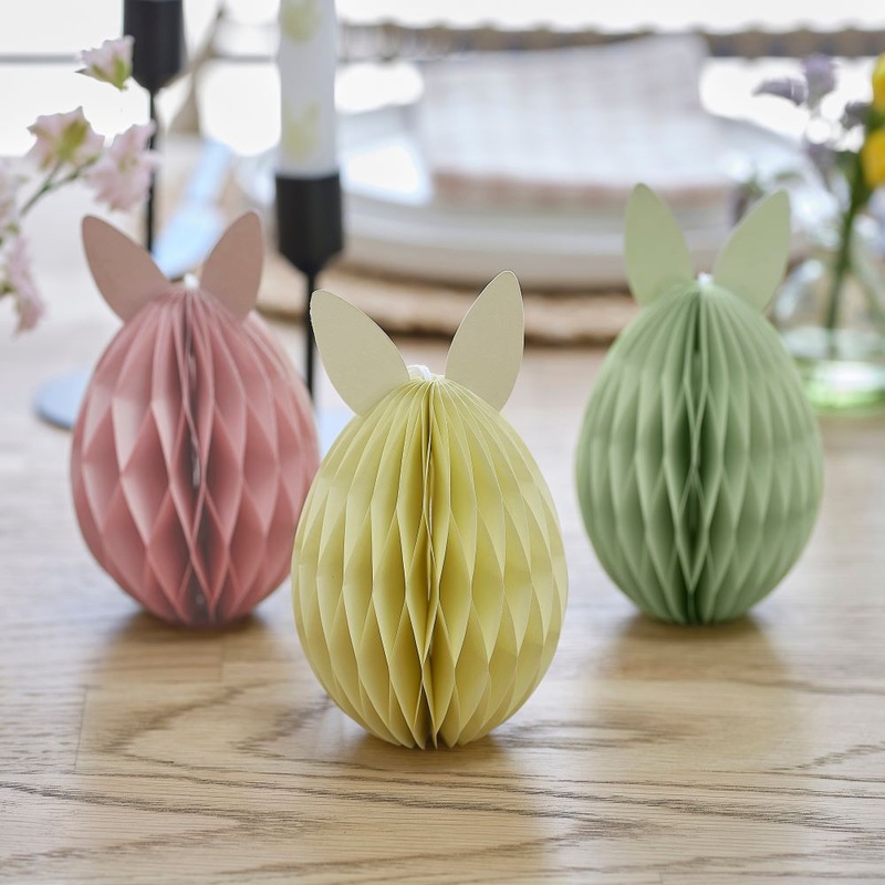 3 Funny Bunny honeycomb balls