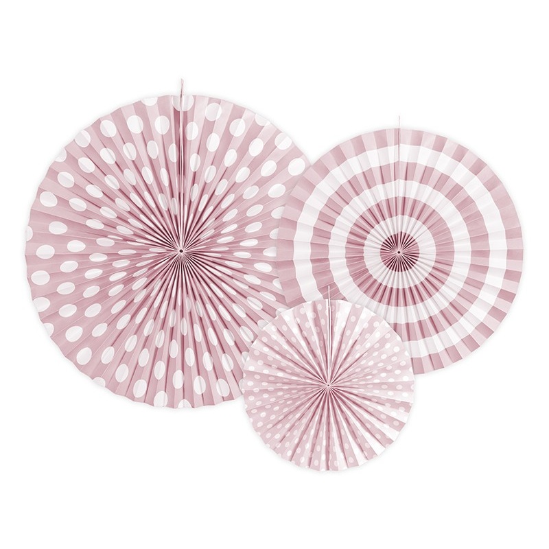 3 pink spring party paper rosettes