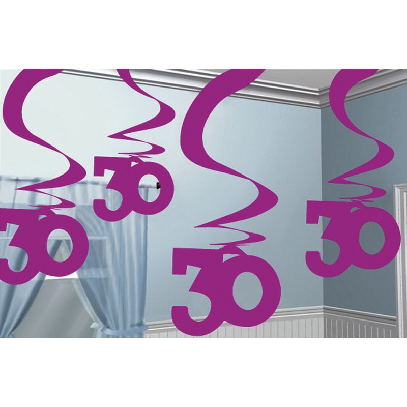 30th Celebration Wirbel hanging decoration Pink 5x61cm