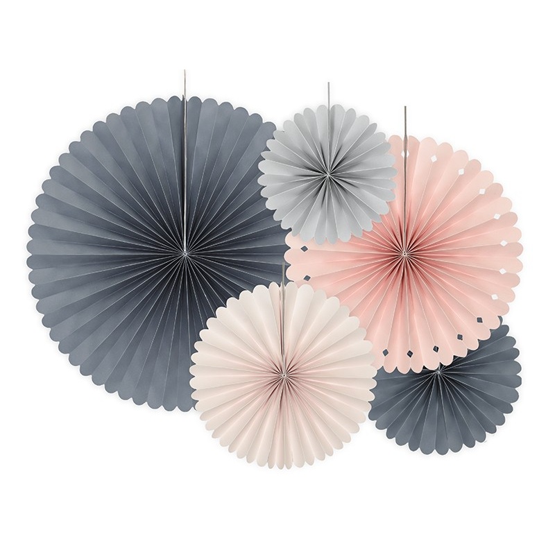 5 paper rosettes Royal Blossom