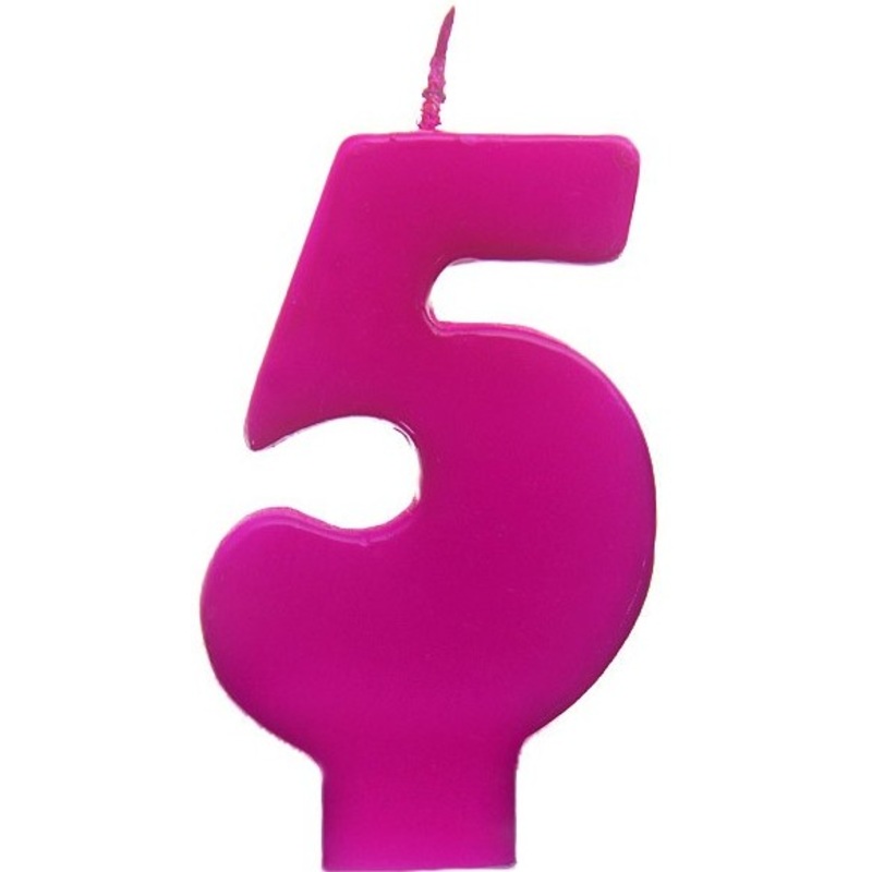 Birthday candle 5 in pink