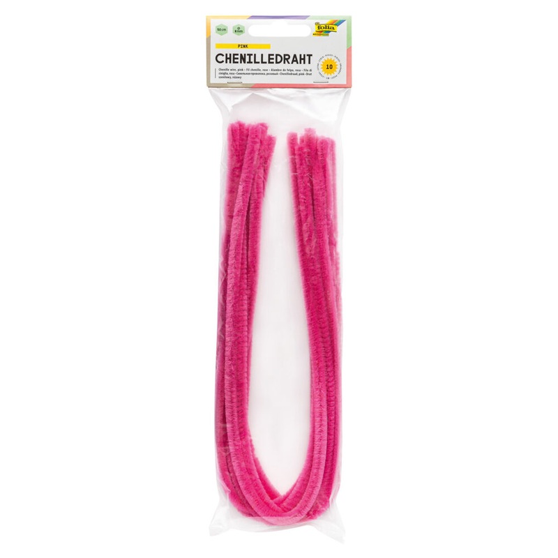 Chenilledraht pink 8mmx50cm 10 Stck