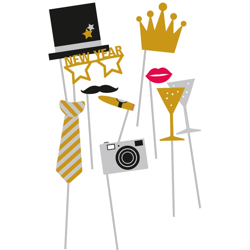 Golden Wishes Photobooth Prop Set