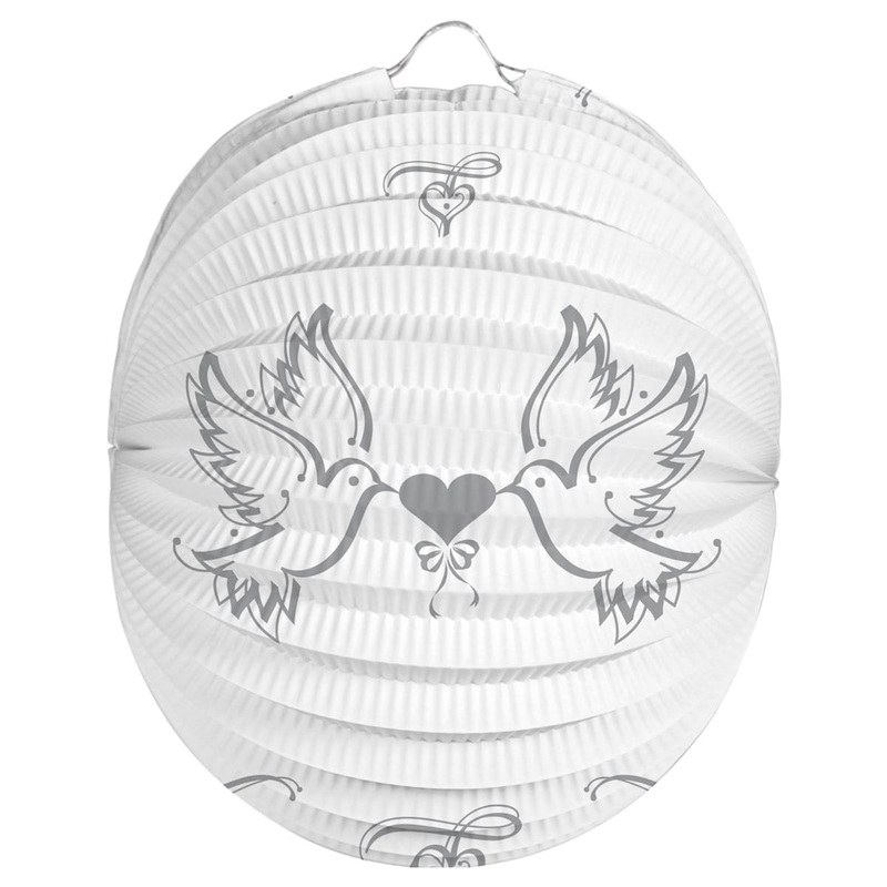 Lampion white doves 22cm