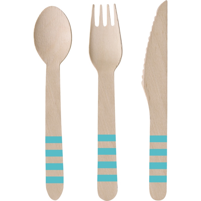 Pineapple Garden wooden cutlery set, 24 pieces