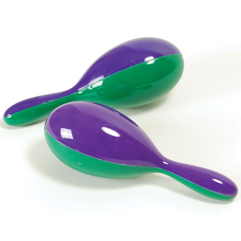 Purple green maracas rattles