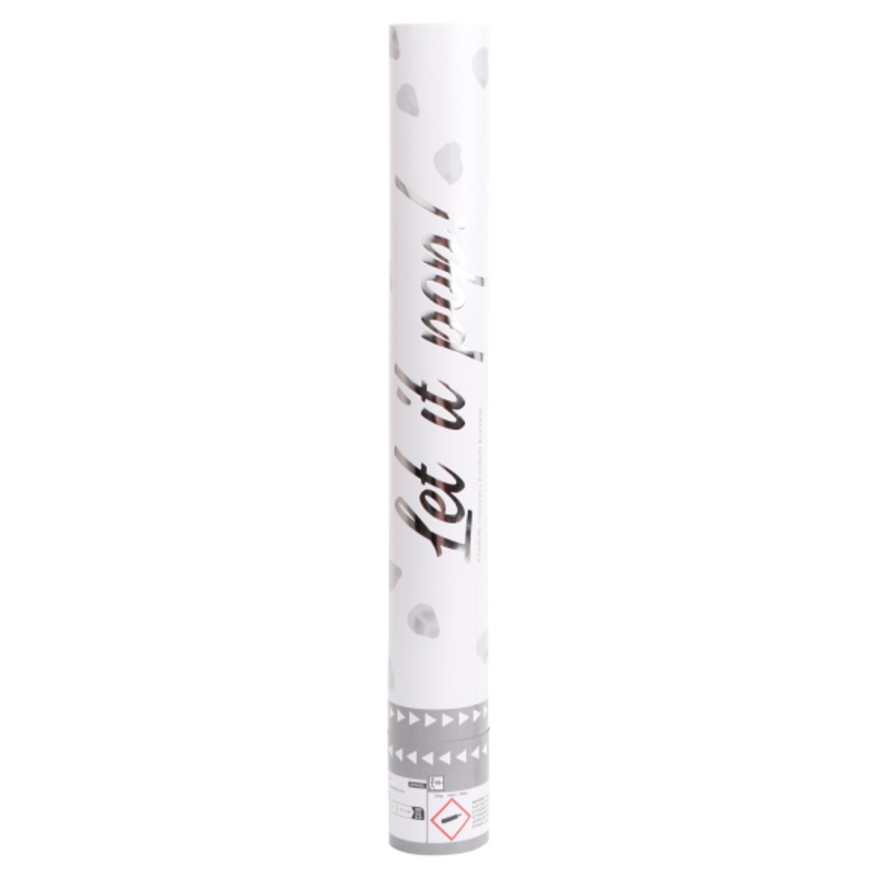White rose petals confetti cannon 40cm