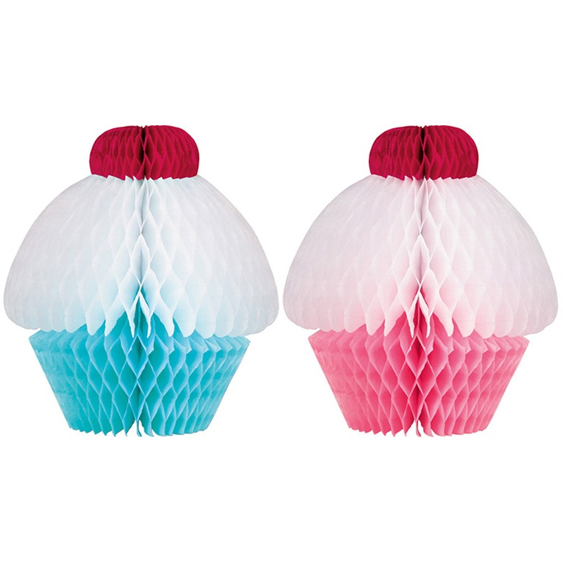 XL cupcake honeycomb balls set of 2 10x14cm
