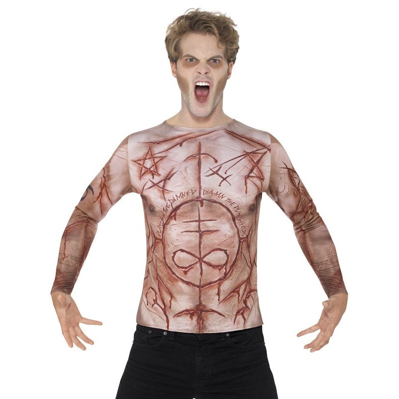 3D wounds horror shirt M