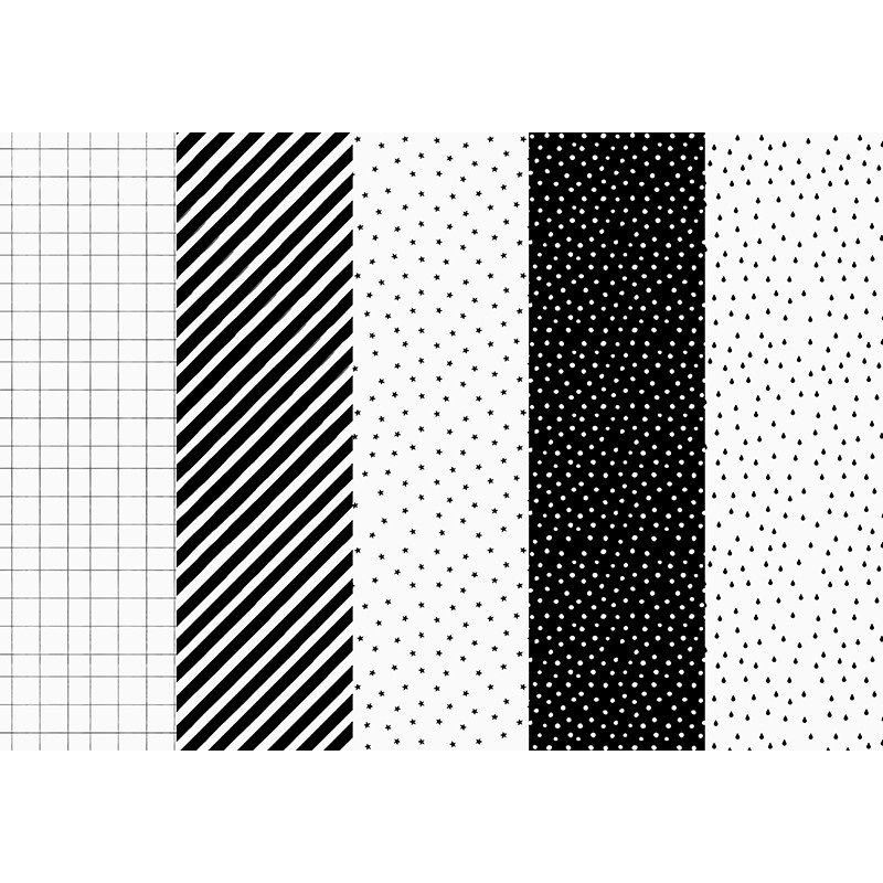 50 sheets of Black & White wrapping paper