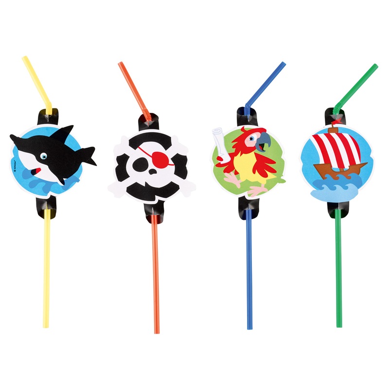 8 pirate party straws