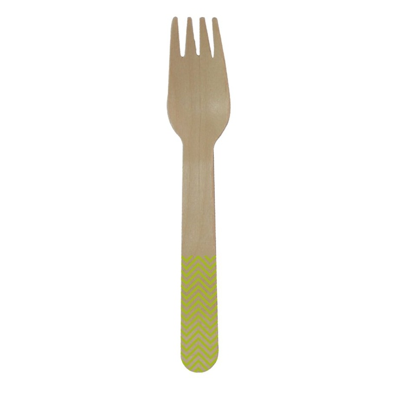 8 wooden forks Paganini green