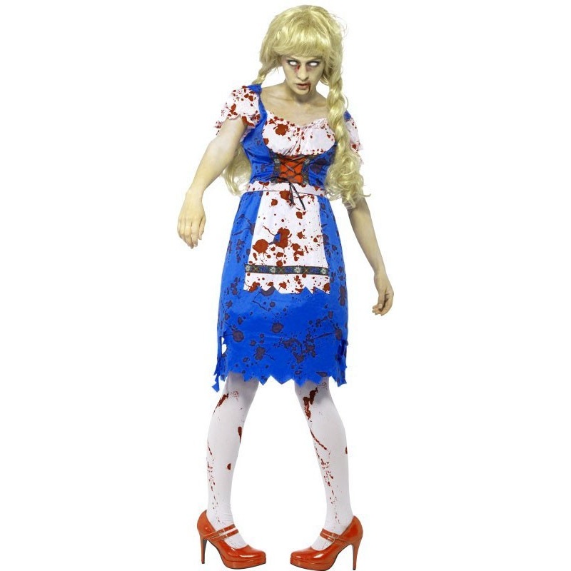 Bloody Bavarian zombie bride costume S