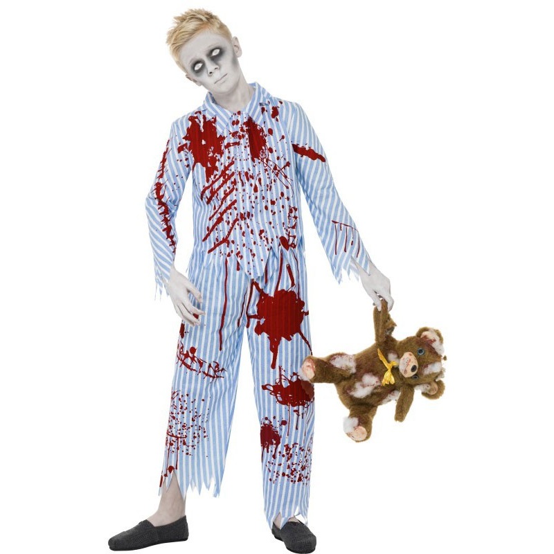 Bloody pajama zombie boy costume