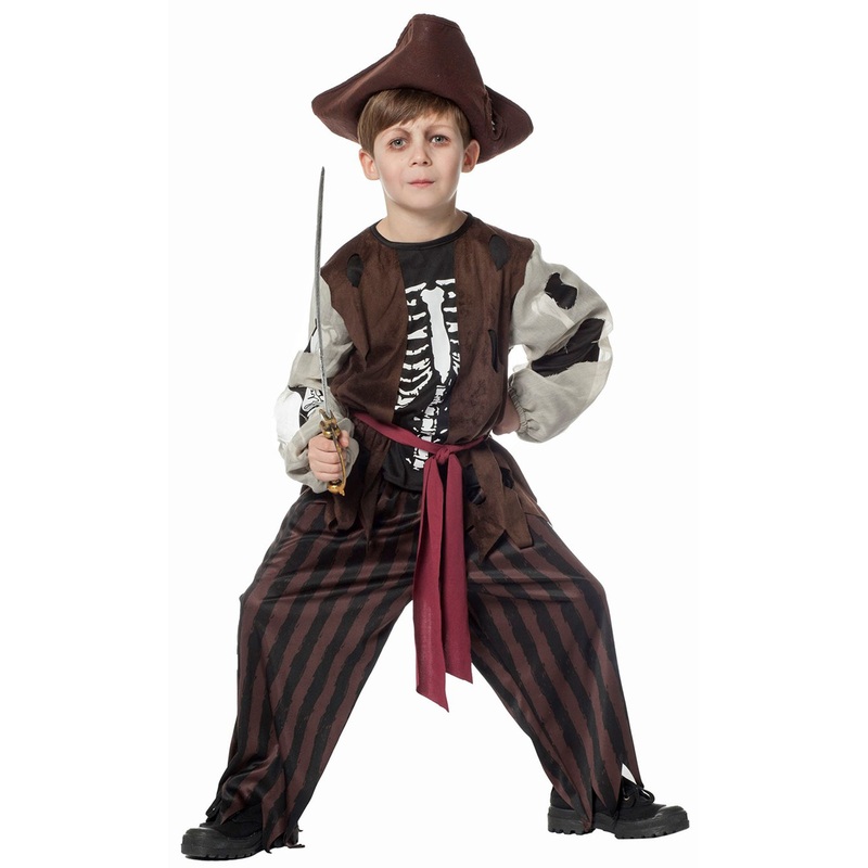 Brown pirate ahoy child costume for boys 104
