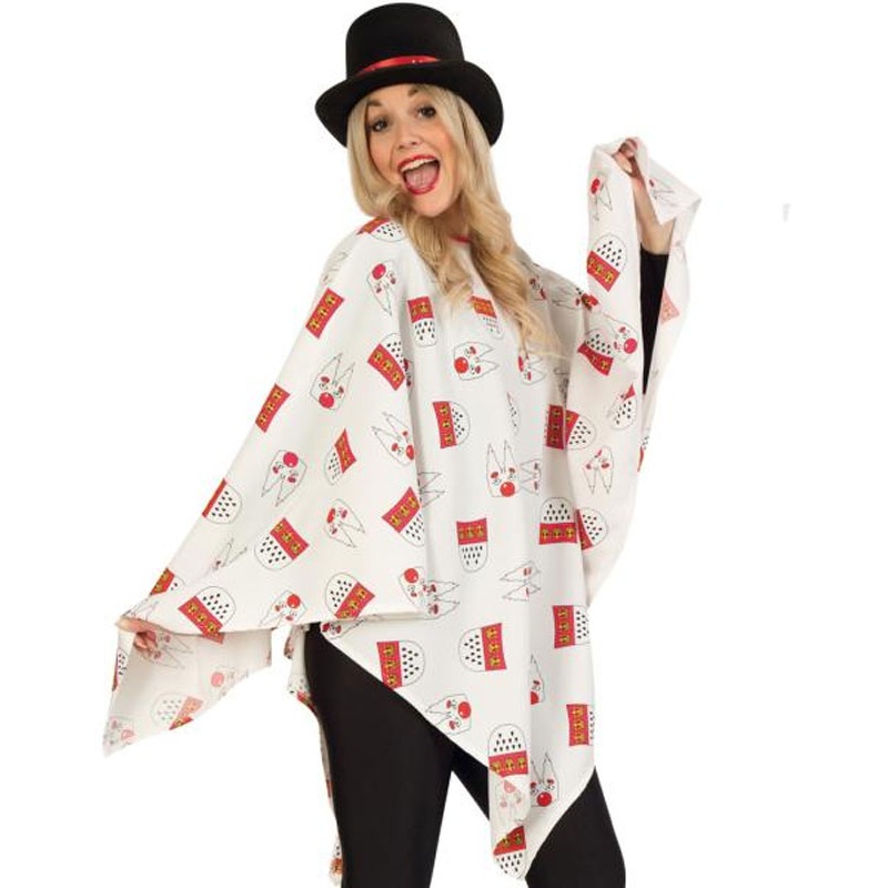 Cologne poncho in white for women