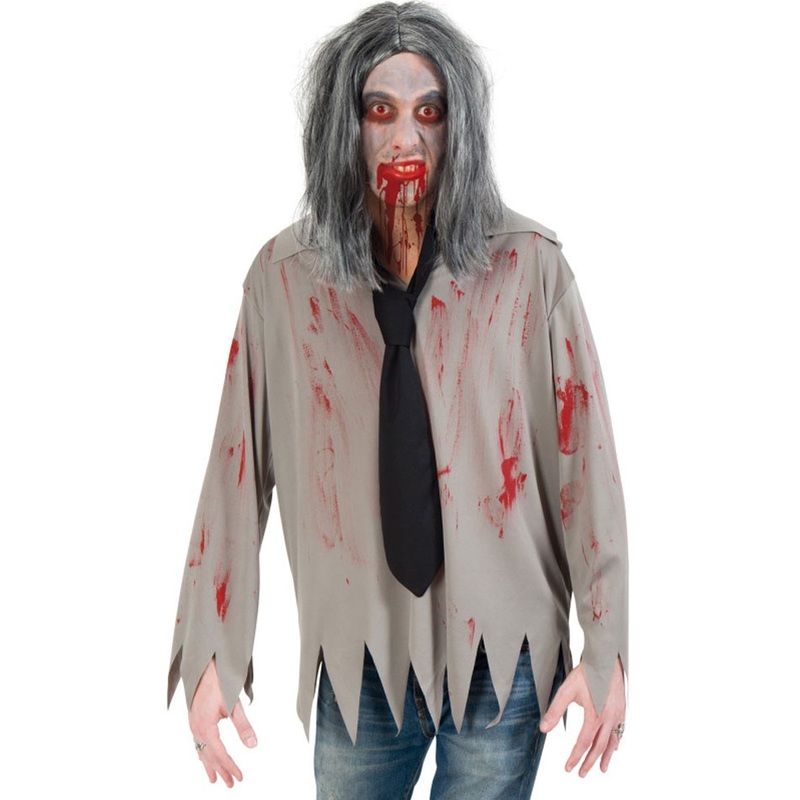 Creepy wandering zombie mens costume L