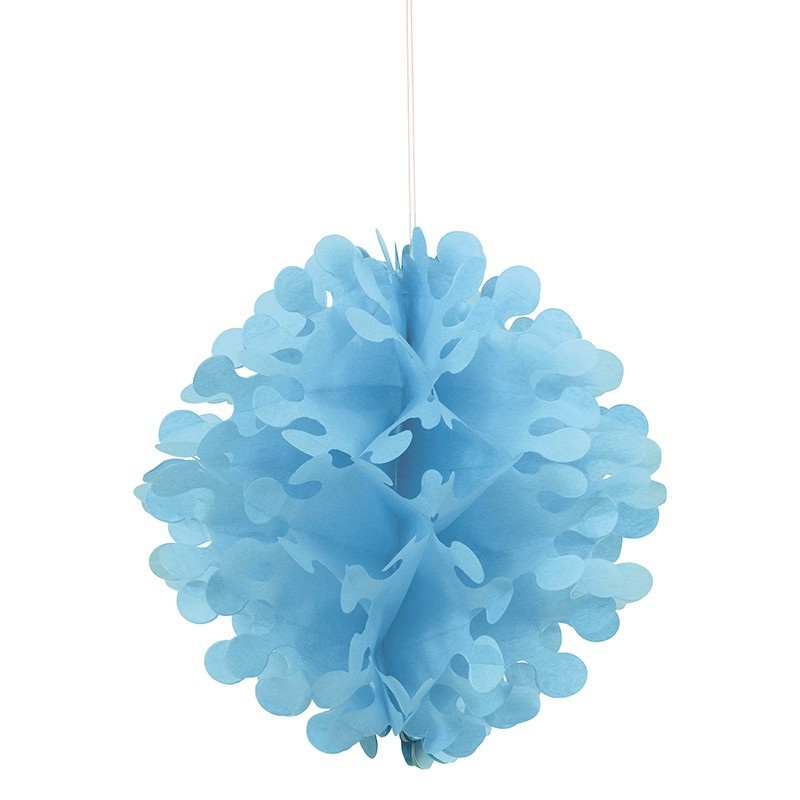 Deco Fluffy honeycomb ball blue 30cm
