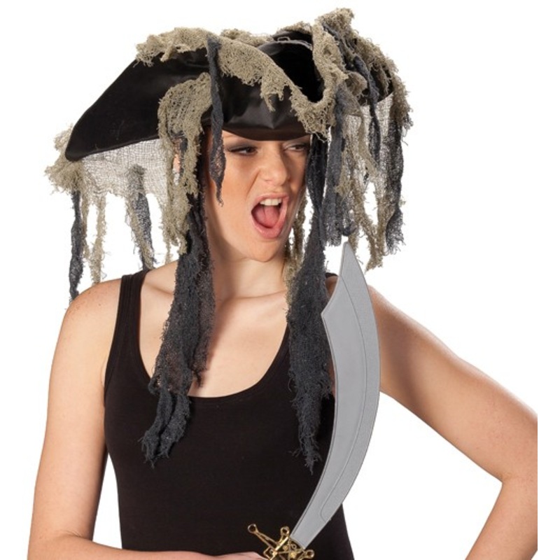 Fringed ghost pirate hat