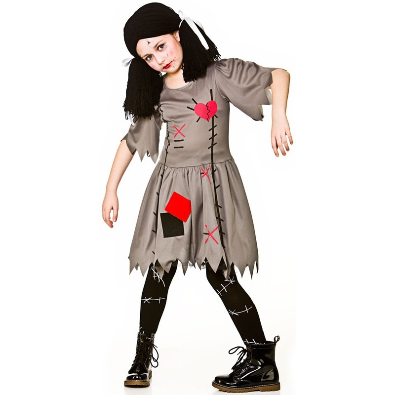 Little voodoo doll patchwork dress for girls M