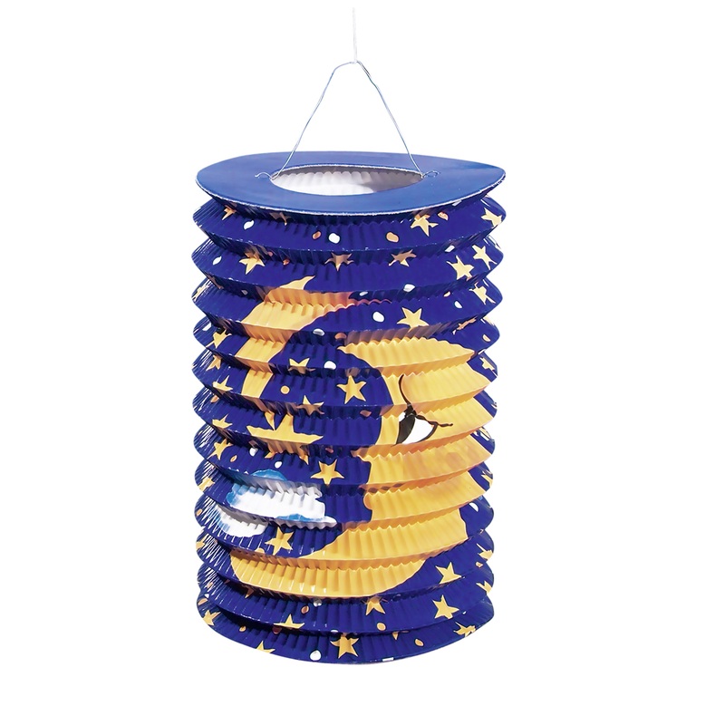 Moon train lantern fairy tale sky 15 x 25cm