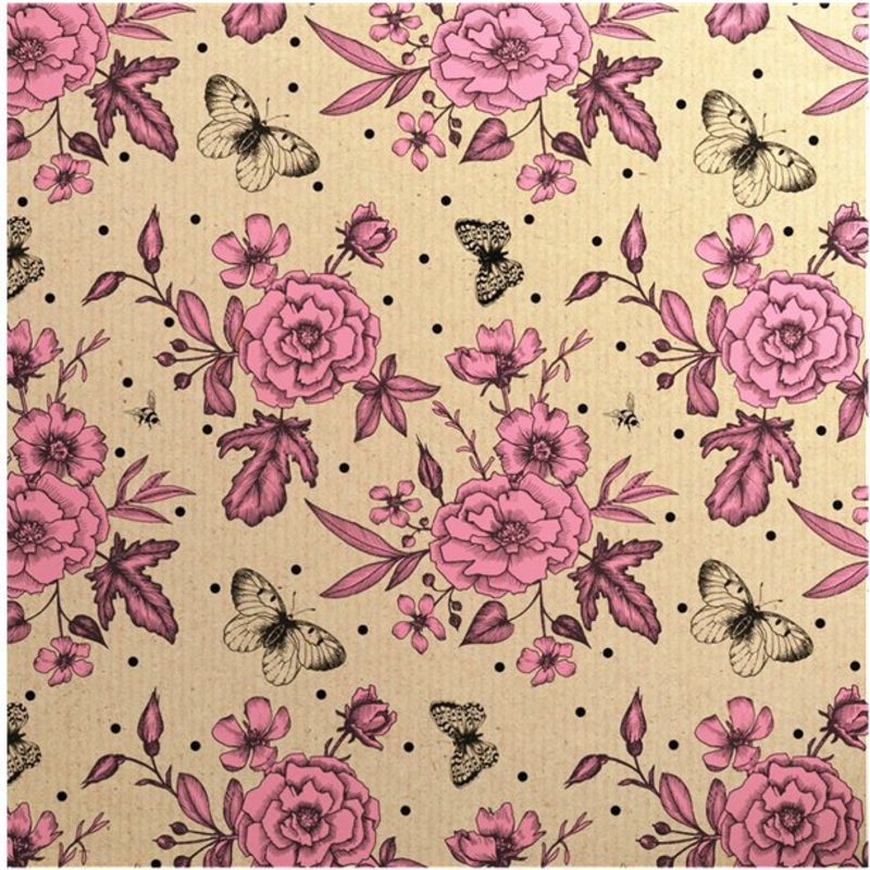 Rose petals eco wrapping paper