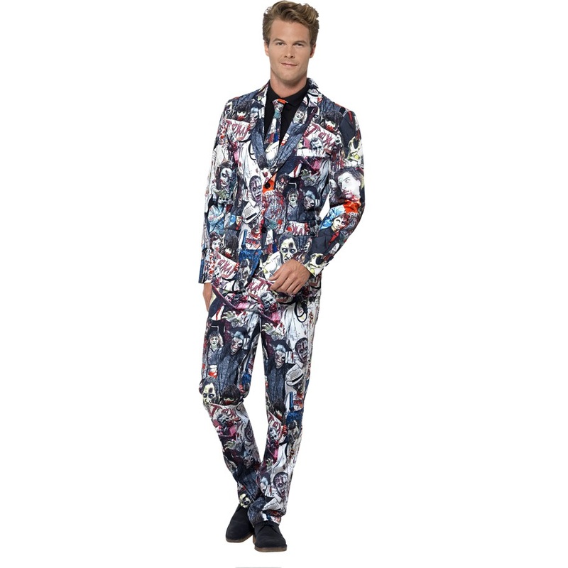 Skull zombie party suit for men M